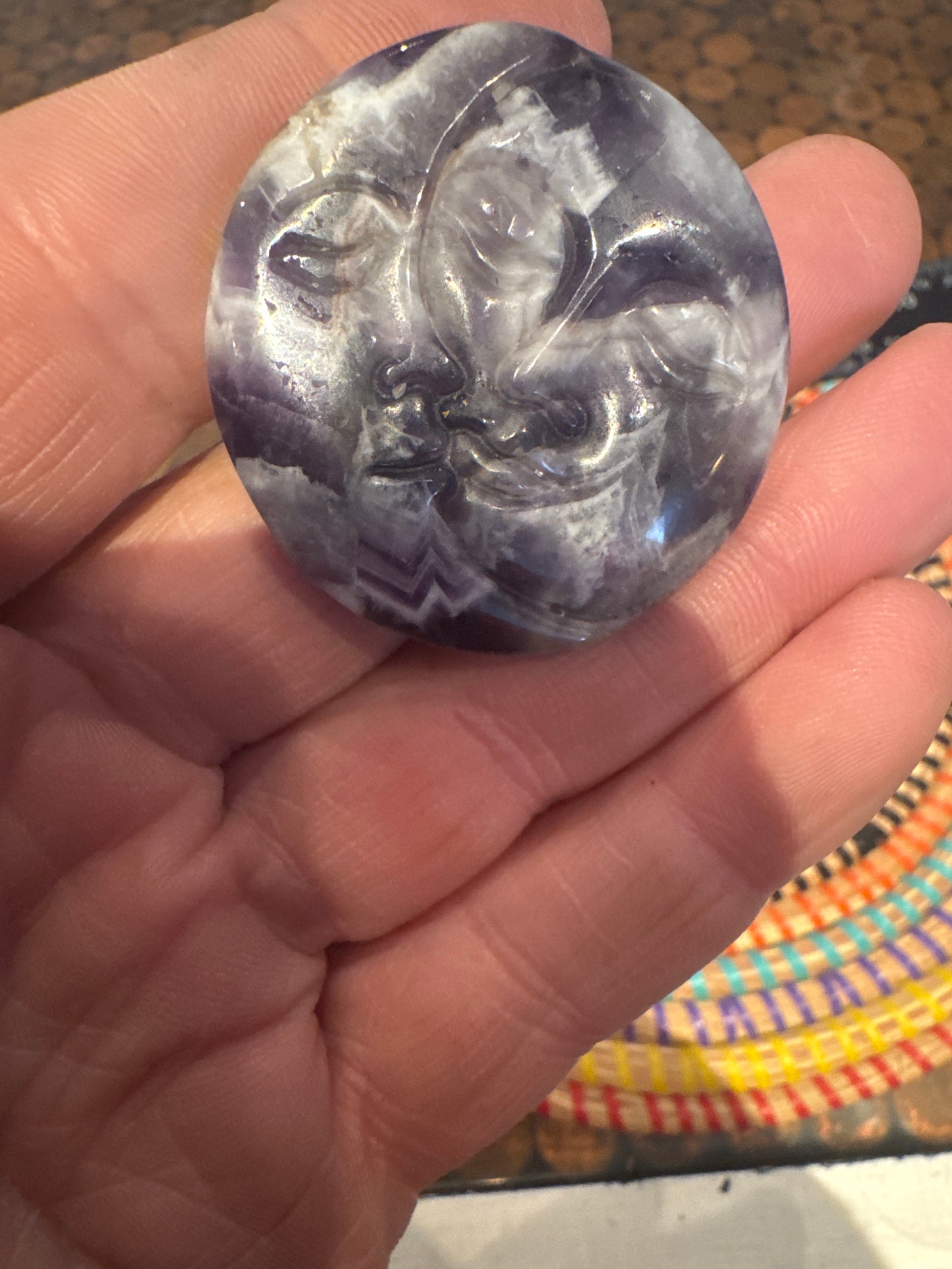 Amethyst Sun & Moon Carving – Celestial Crystal for Calm & Clarity
WS1-13