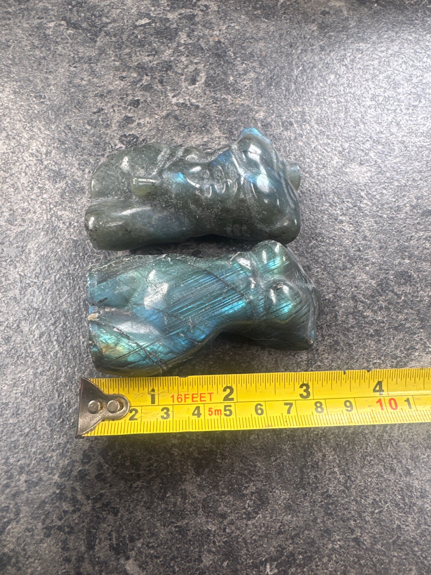 Labradorite god and goddess pair both approx 8cm tall 324 grams the pair eby3#6