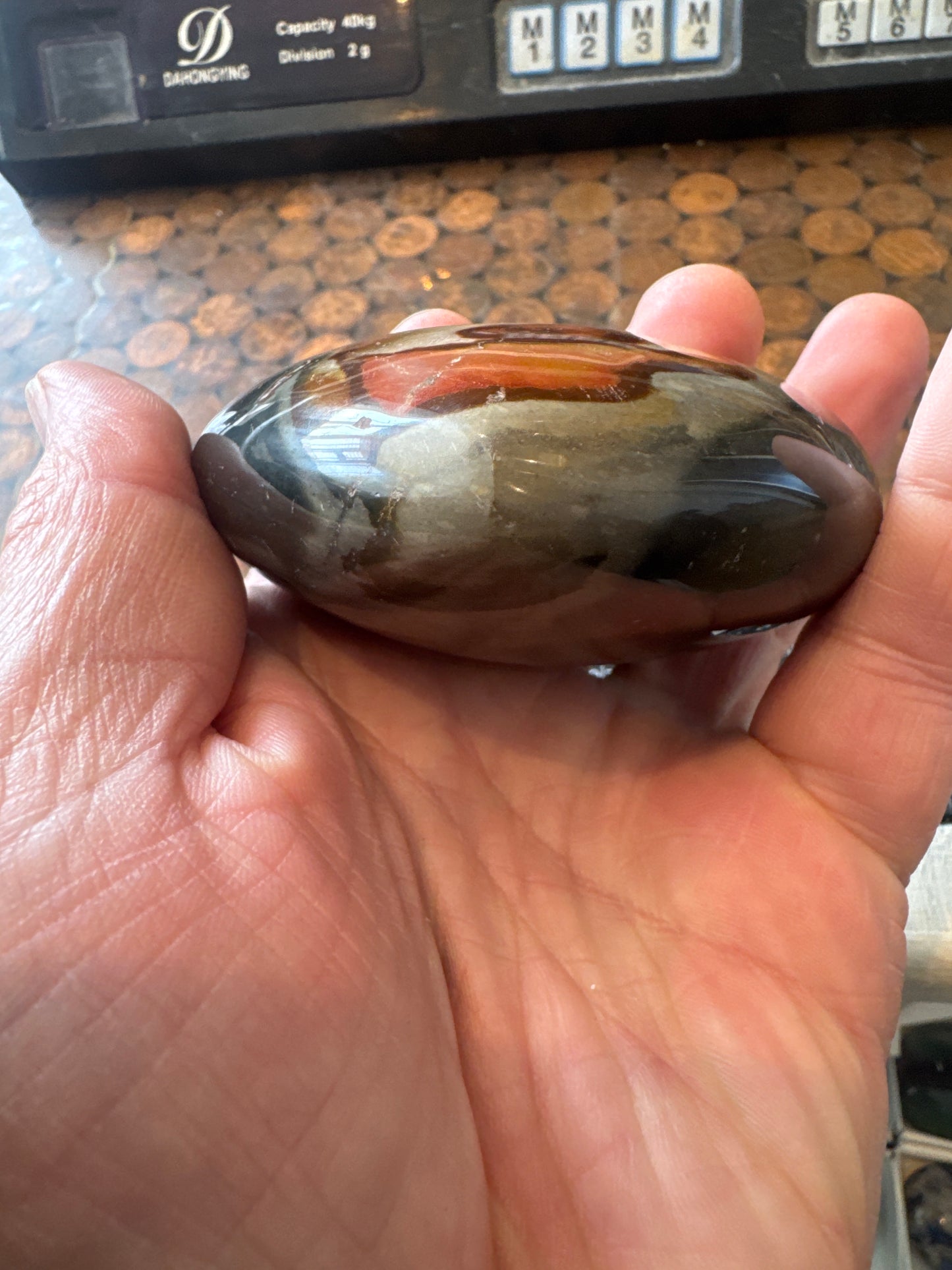 Polychrome Jasper Hand Carved Heart Madagascar 354 grams DBR5#3