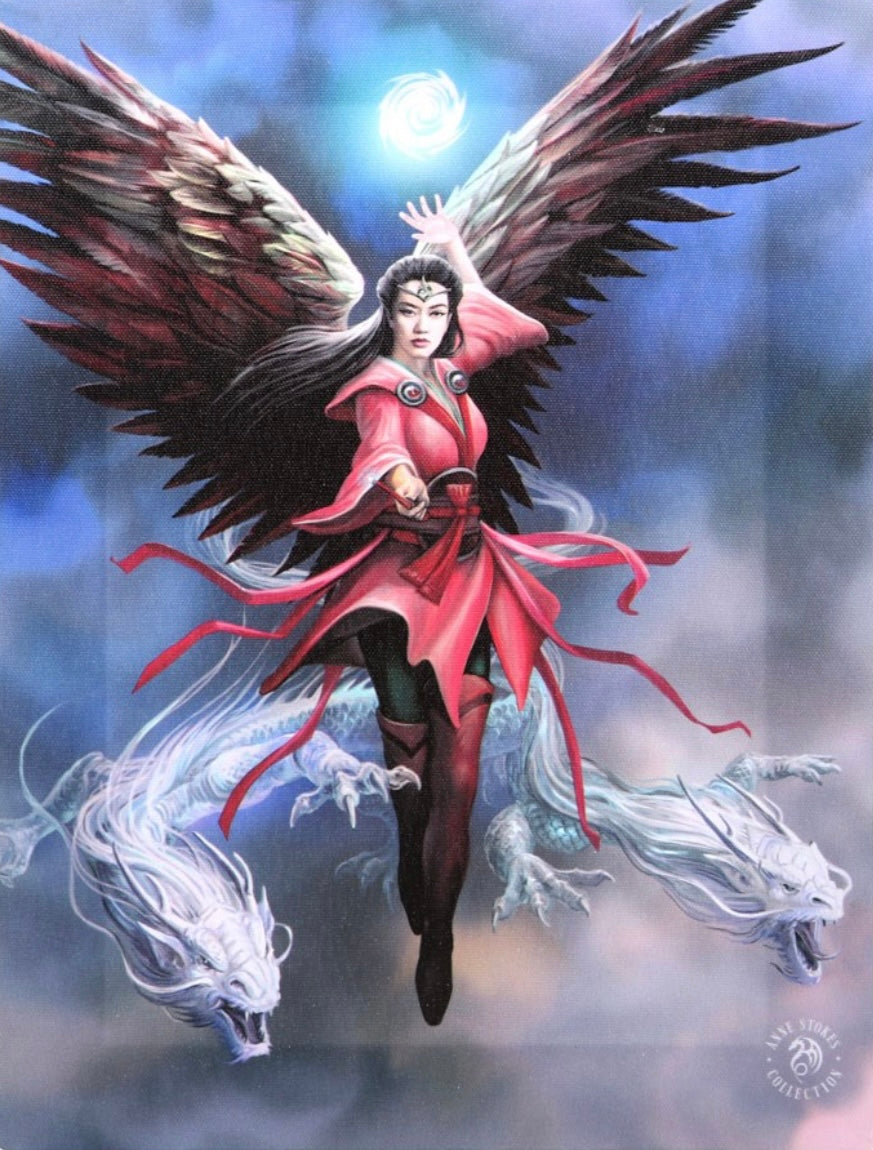 19X25CM AIR ELEMENT SORCERESS CANVAS PLAQUE BY ANNE STOKES