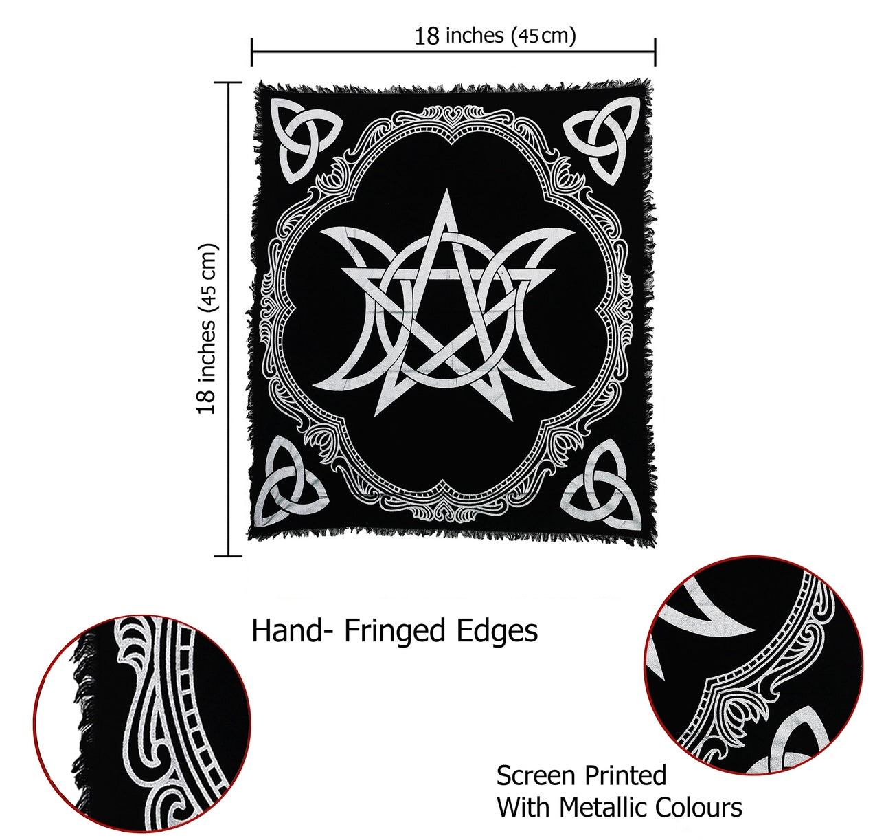 Silver pentagram triple moon