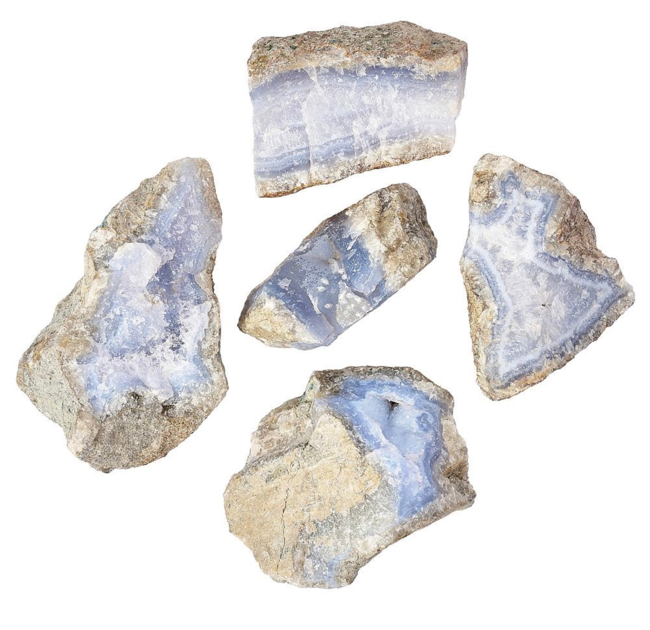 Rough Blue Chalcedony from Malawi 1KG not fit for tumbling