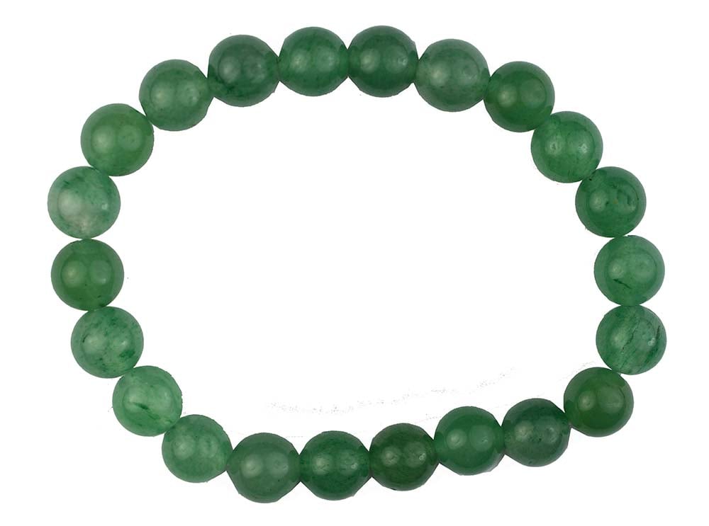 π Green Aventurine Bracelet β 8mm Beads on Elastic | Luck, Growth & Heart Chakra Energy