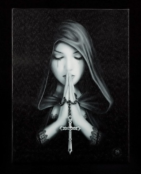 ANNE STOKES GOTHIC PRAYER CANVAS PLAQUE
