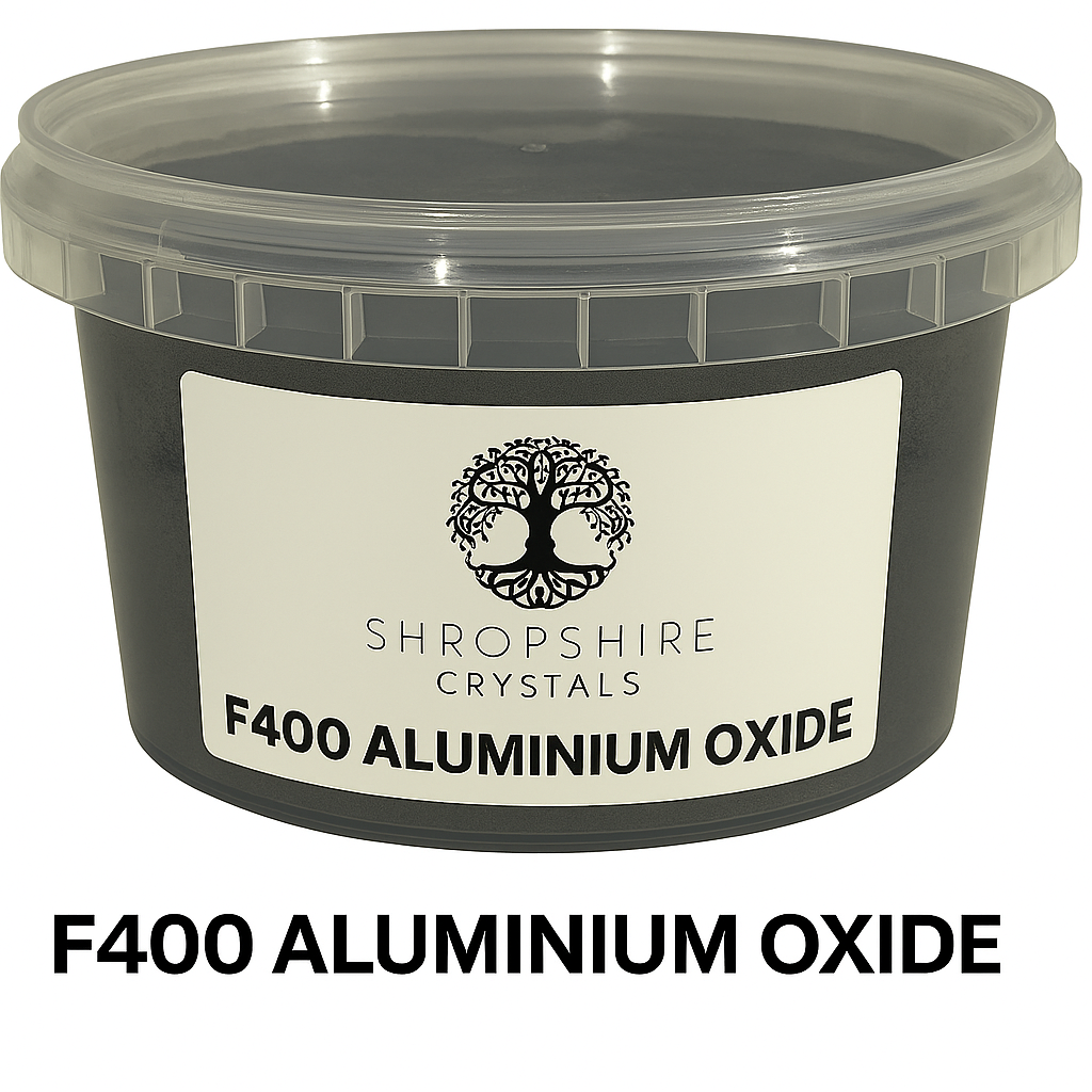 1 kg Aluminium Oxide Grit – F400 (Virgin Grade, Resealable Pot)