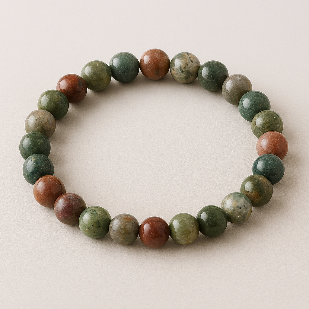 Indian agate 8mm bead bracelet