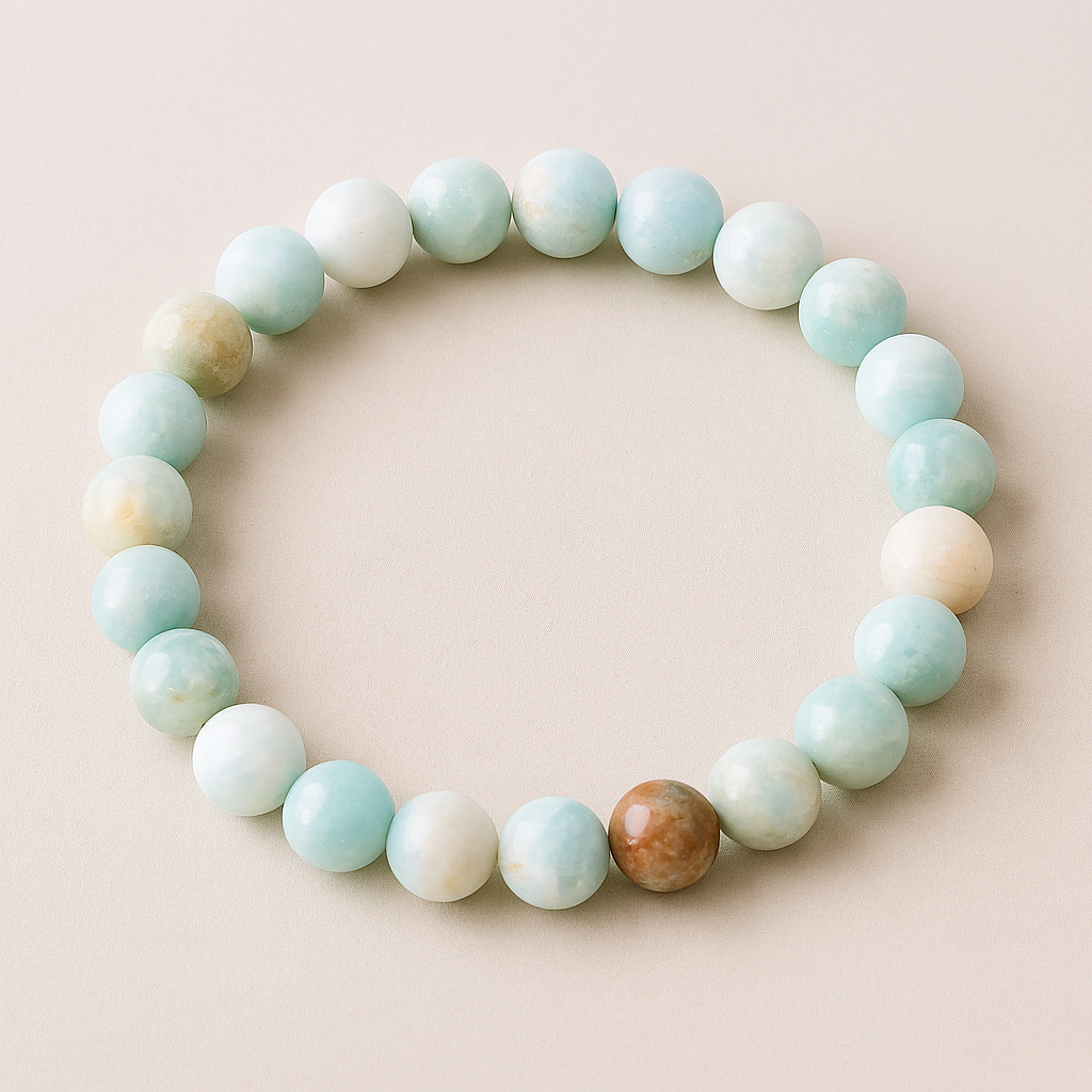 Caribbean calcite 8mm bead bracelet