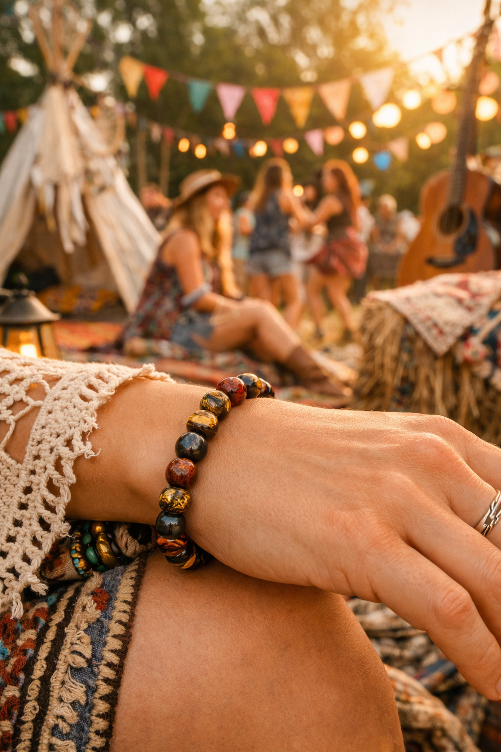 Tiger Iron 8mm Bead Bracelet – Grounding Energy & Natural Strength