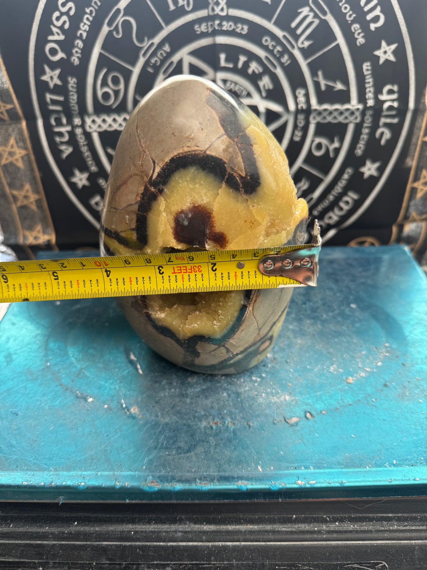 Septarian cut base egg 2.7 kilos approx 7 inch tall