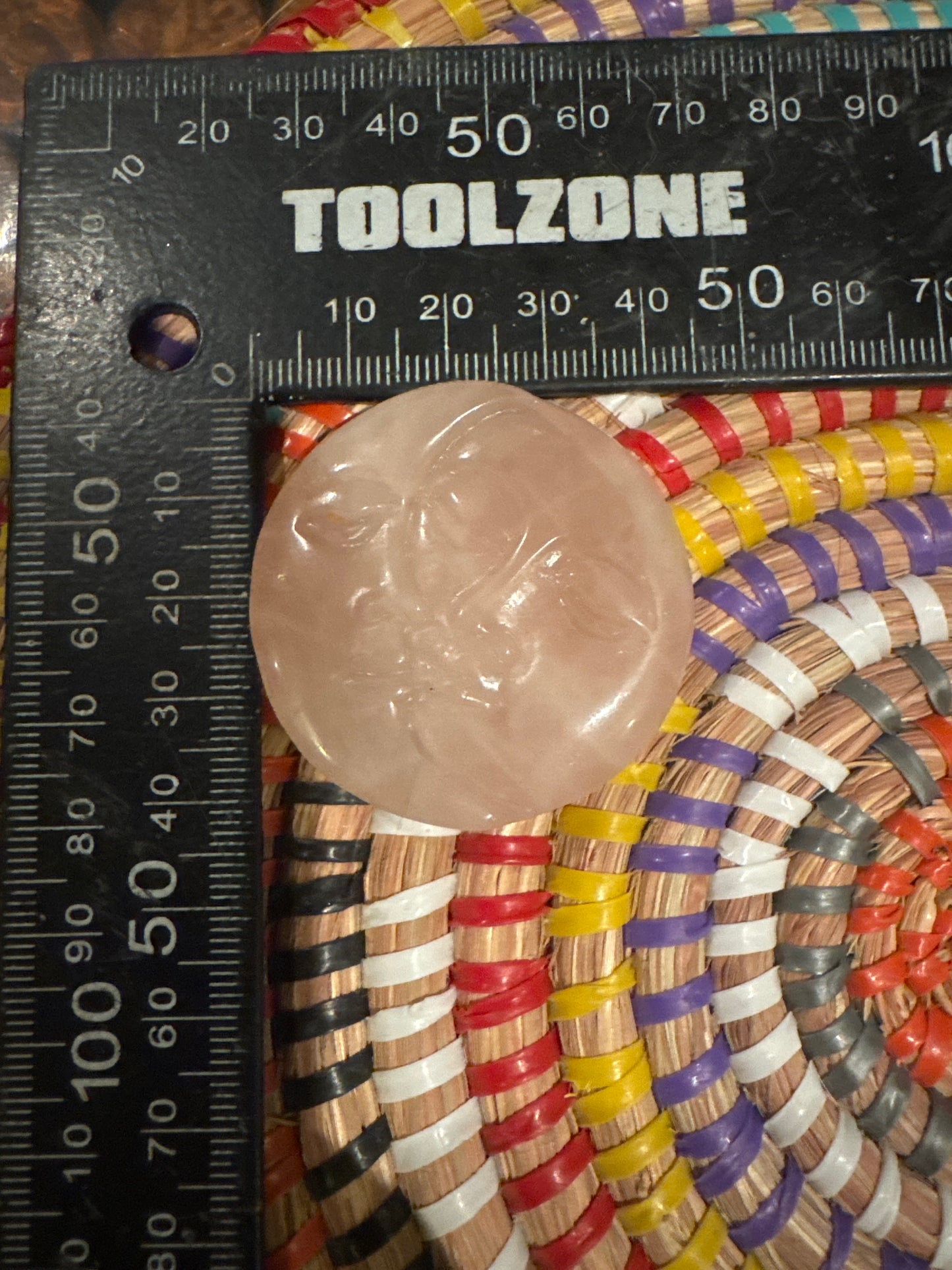 🌞🌜 Rose Quartz Sun & Moon Carving – Celestial Love & Gentle Heart Energy.WS1-19