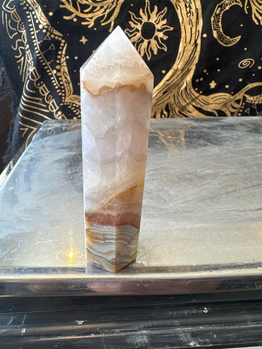 Agate with amethyst tower 176 grams DBR2#5