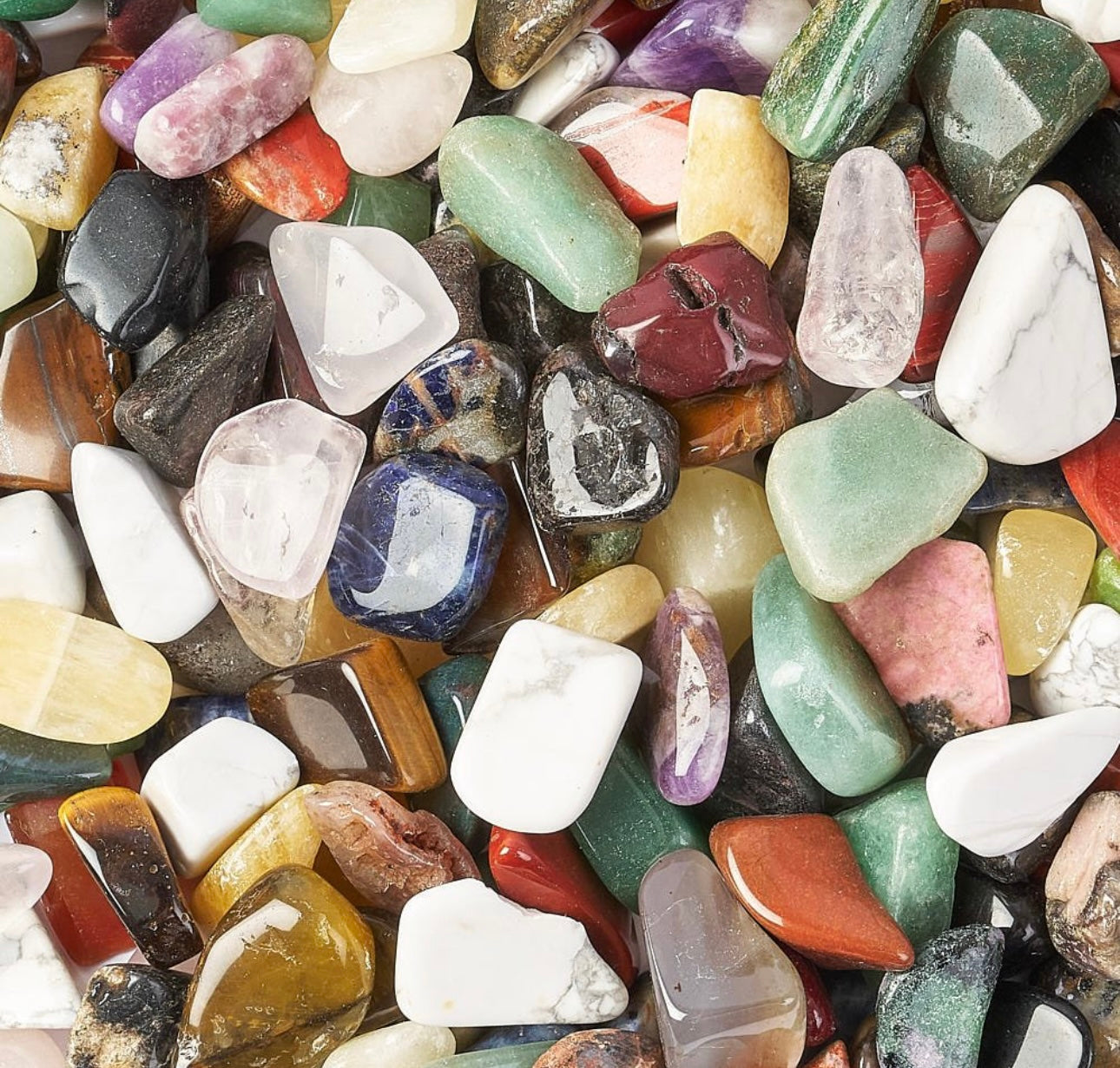 1kg Small Polished Tumblestones + Shropshire Crystals Booklets