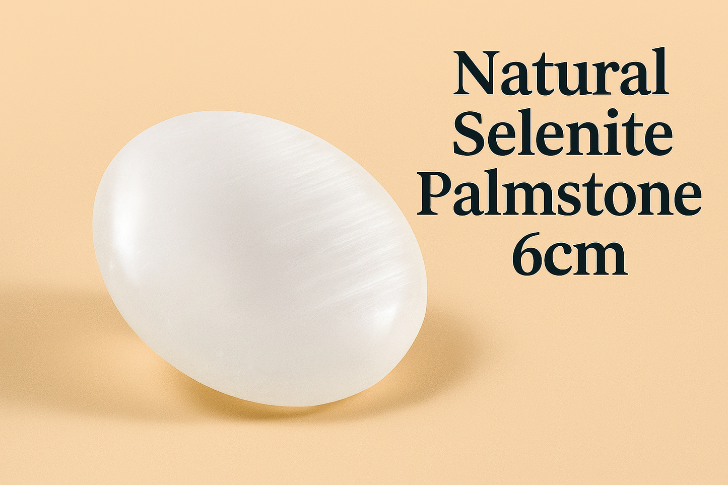 Selenite Palmstone 6cm – Hand-Carved Crystal from Morocco