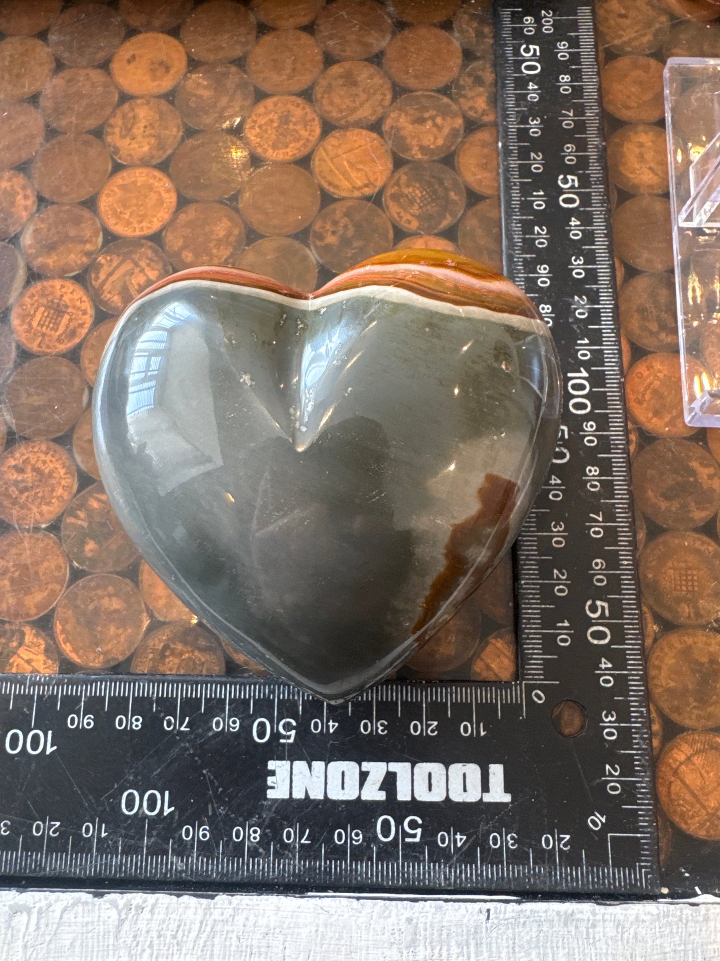 Polychrome Jasper Hand Carved Heart Madagascar 430  grams DBR5#2