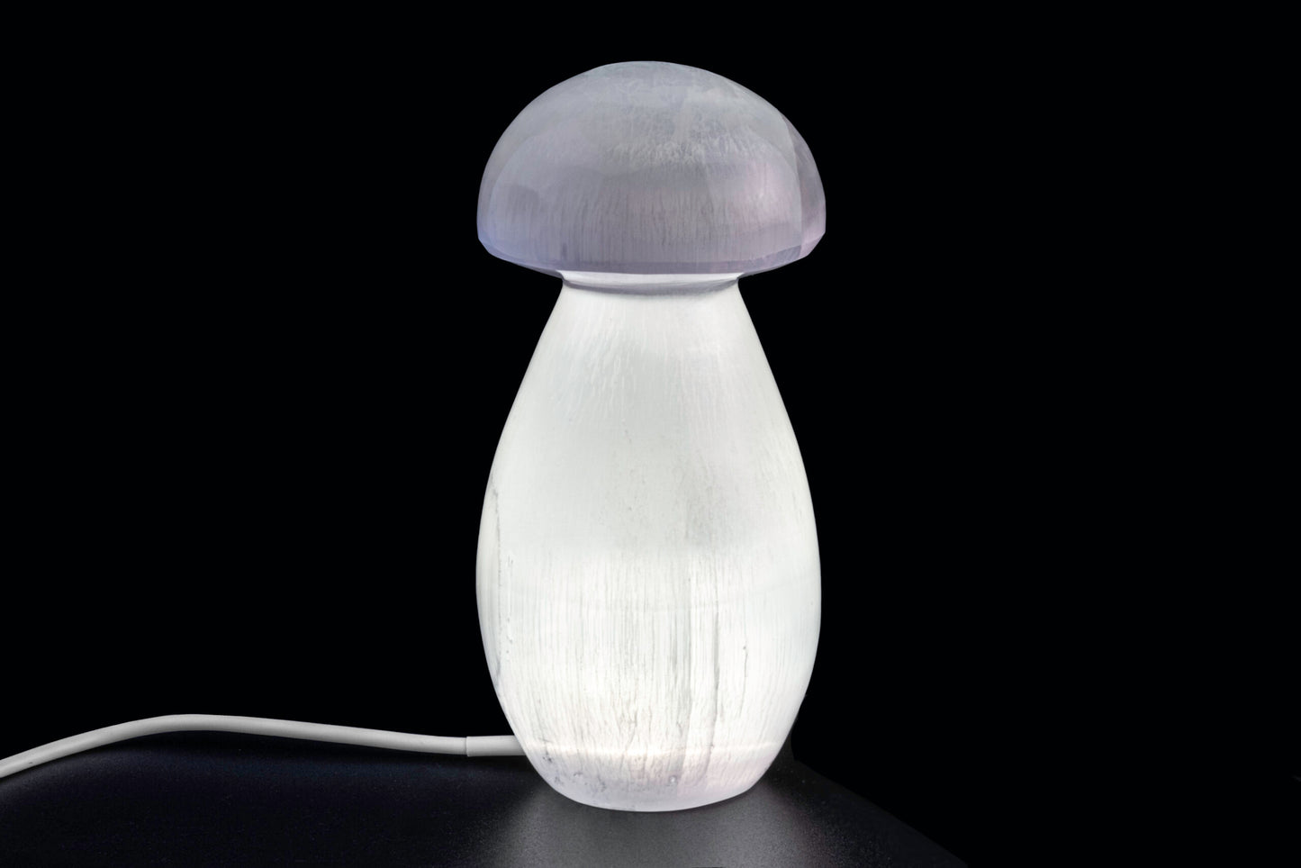 Selenite, USB LED Mushroom Lamp, Polished, Standard, 20cm