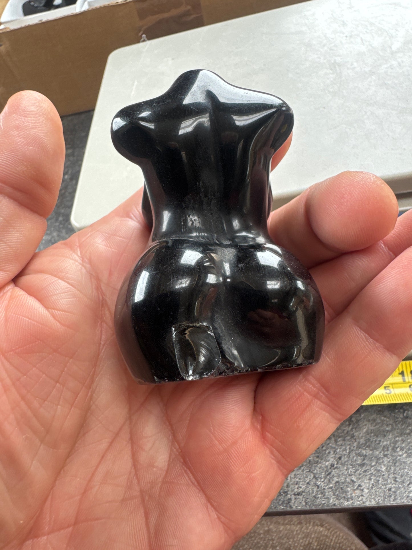 Black Obsidian 8 cm 179 grams Goddess small chip on rear eby3#5