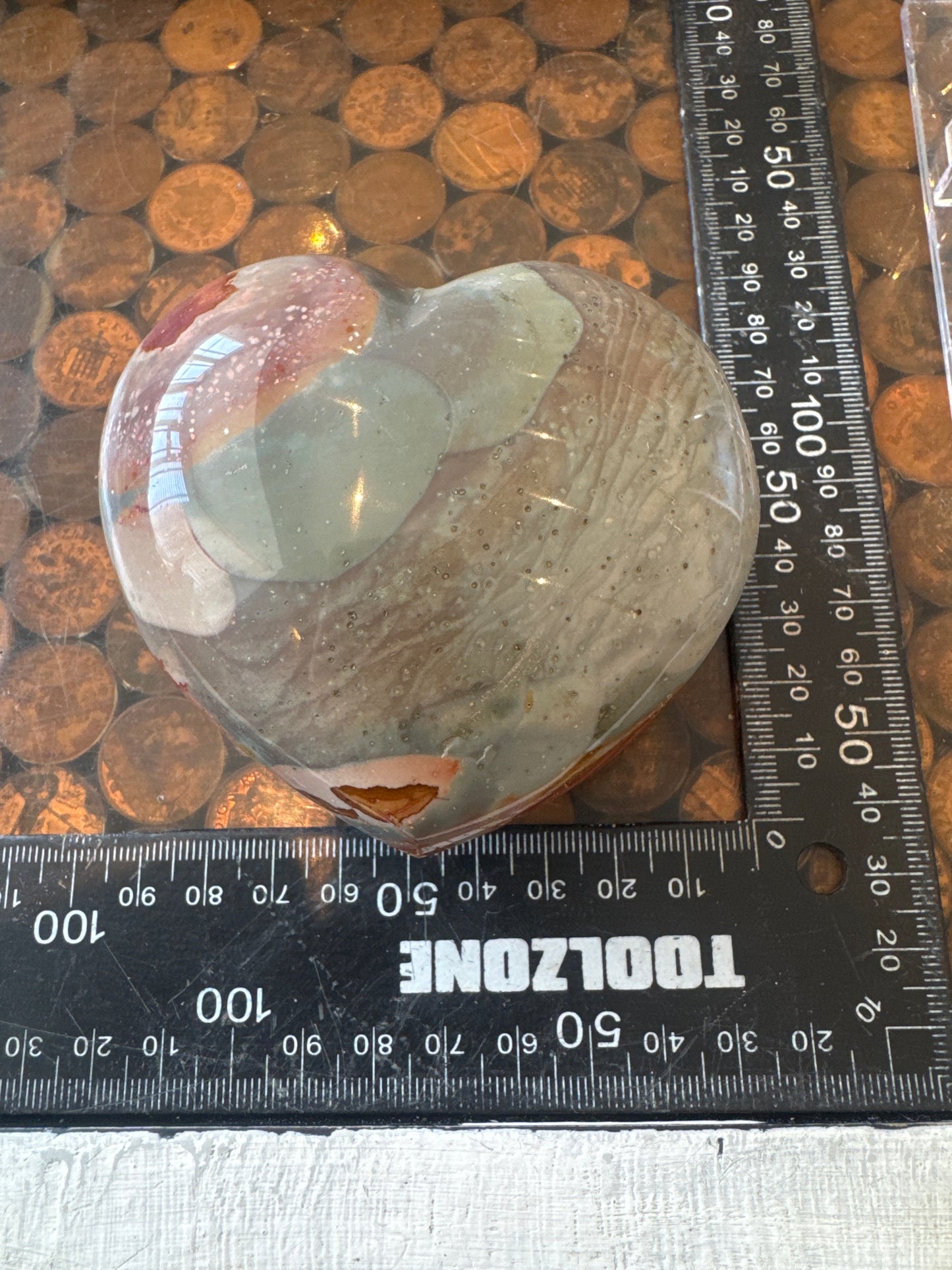 Polychrome Jasper Hand Carved Heart Madagascar 408 grams DBR5#1