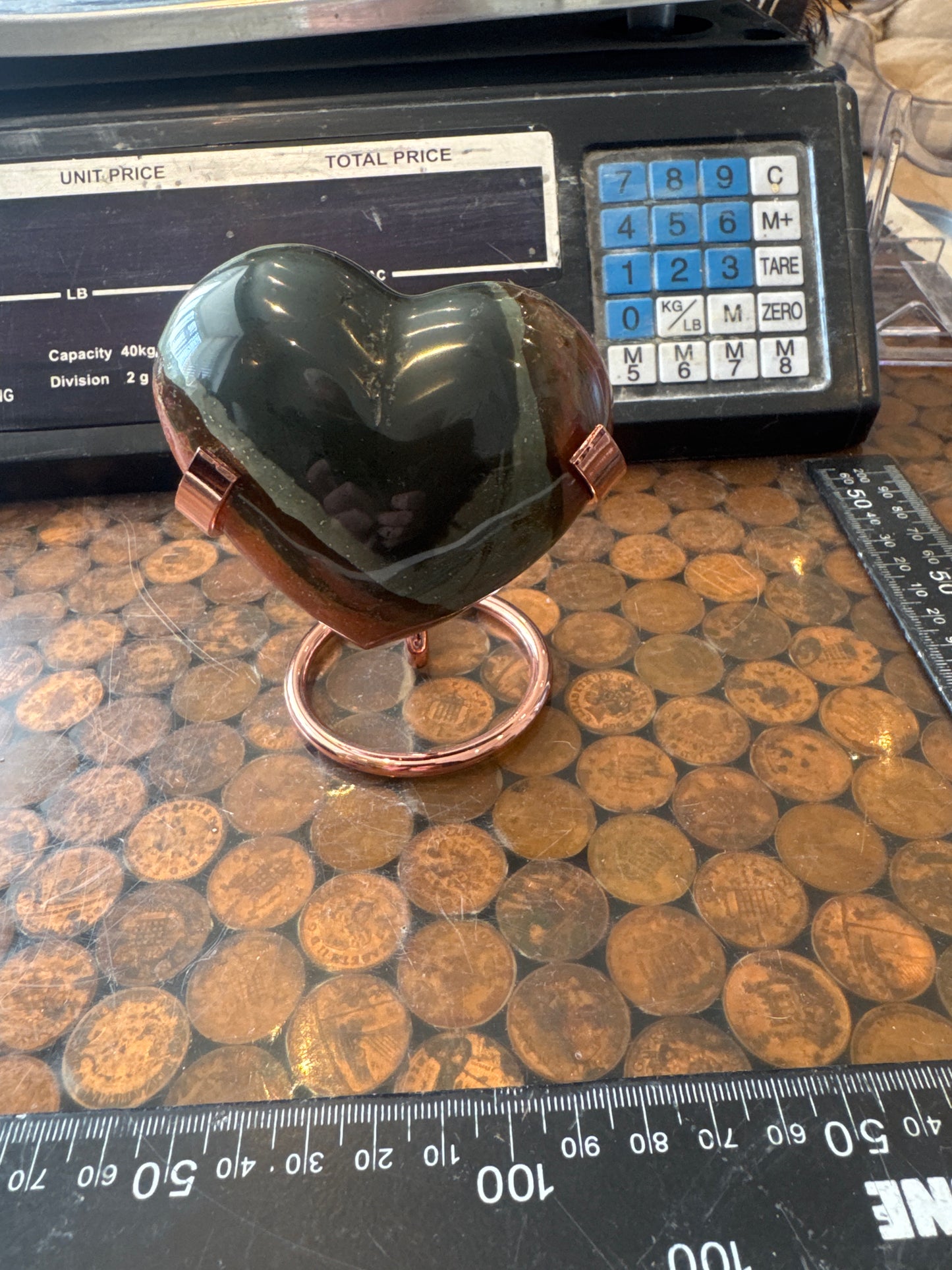 Polychrome Jasper Hand Carved Heart Madagascar 256 grams DBR5#6