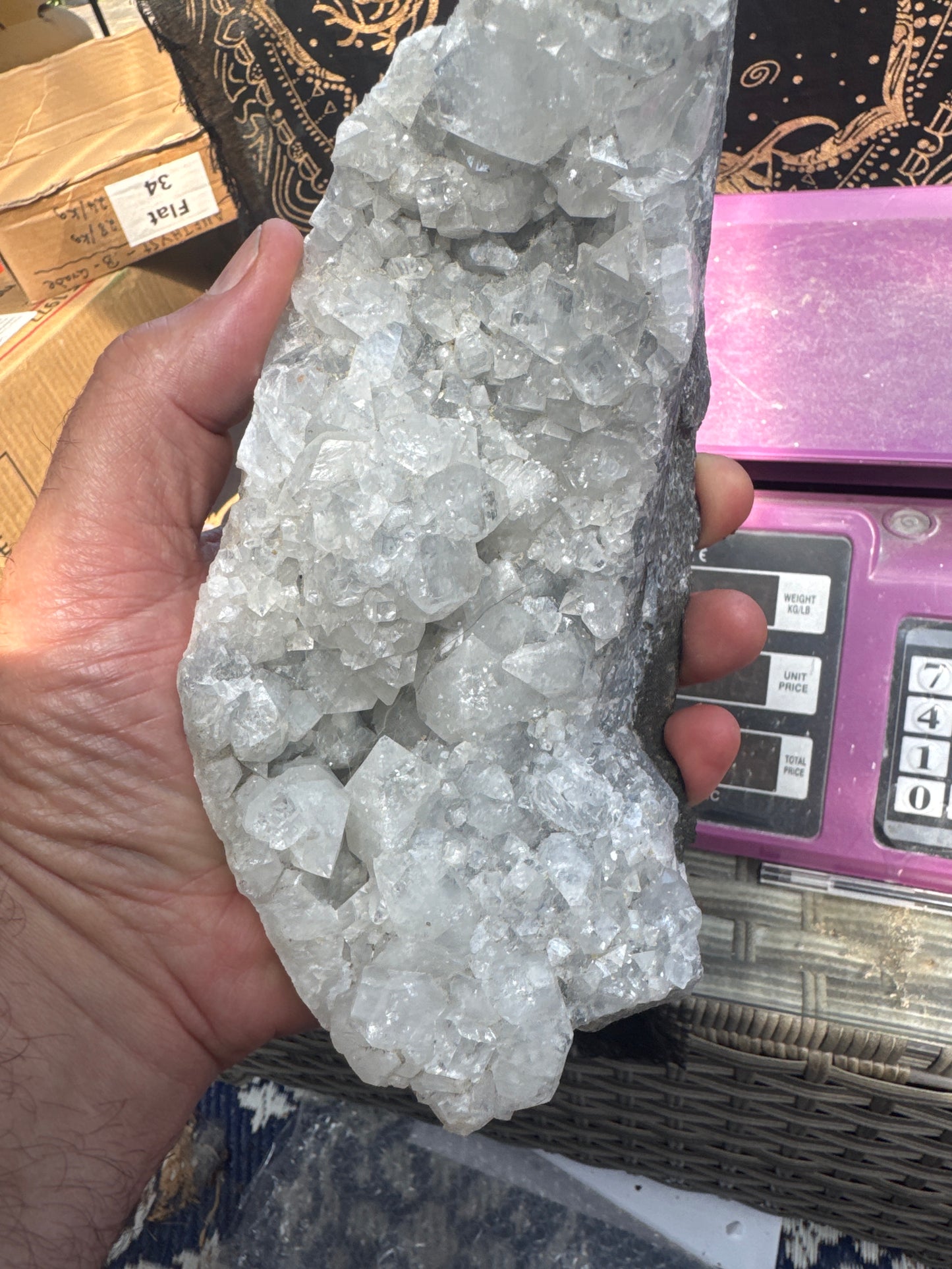 Apophyllite cluster 1298 grams  f34#4