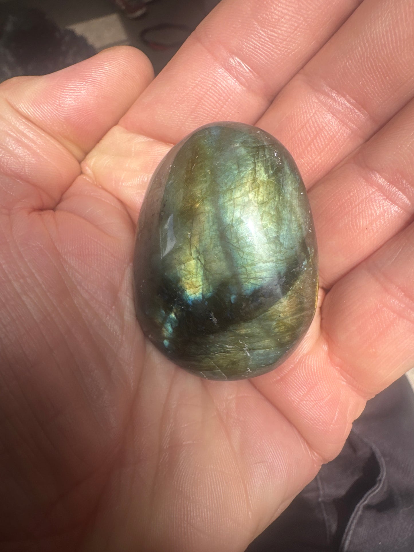 Labradorite Palmstone — Natural Flash & Protective Energy 88 grams EBY2#8
