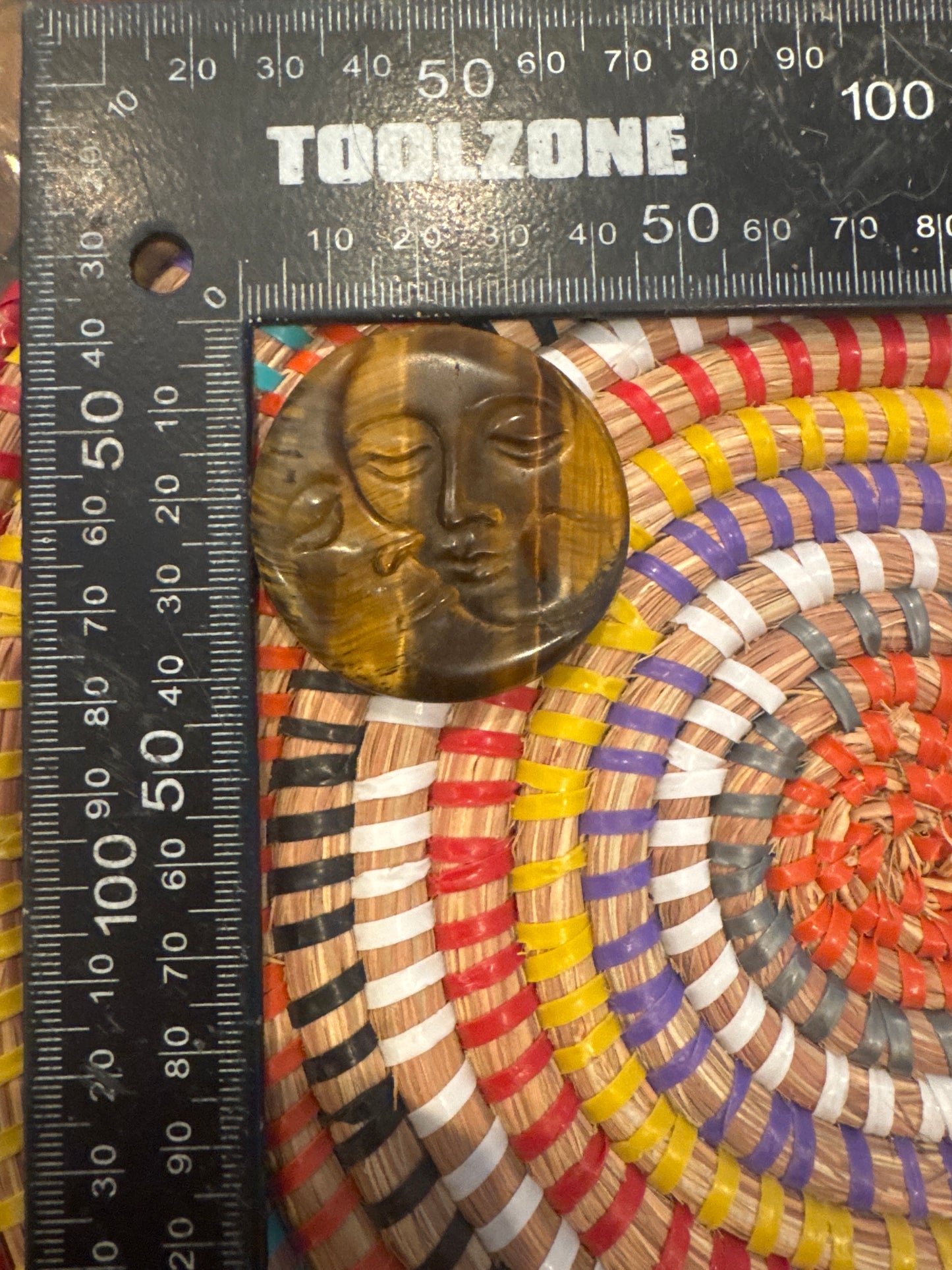 Tiger’s Eye Sun & Moon Carving – Protective Celestial Crystal WS1-7