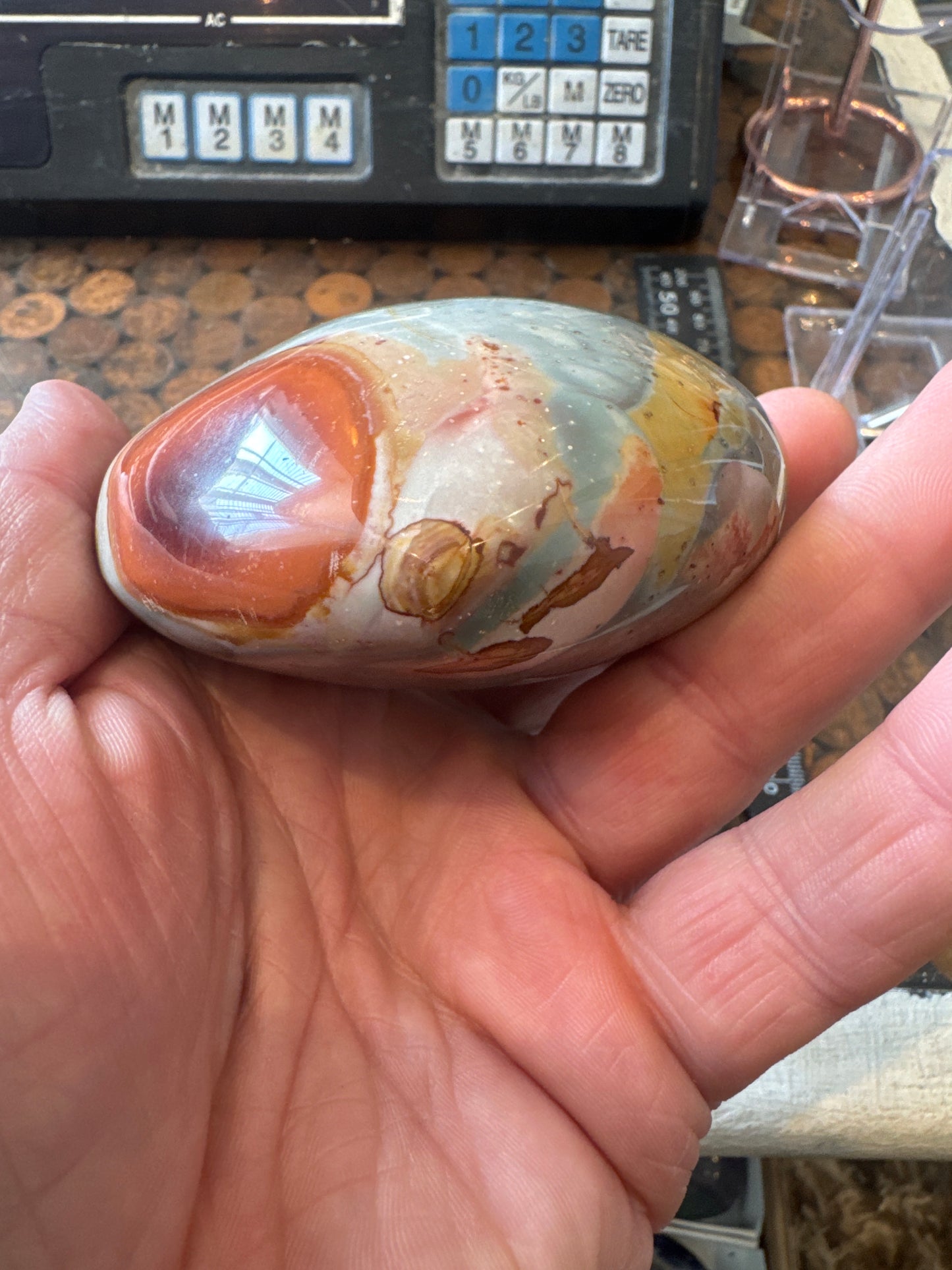 Polychrome Jasper Hand Carved Heart Madagascar 408 grams DBR5#1