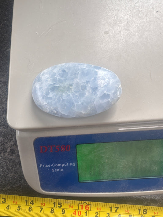 Blue Calcite Palmstone — Soft, Calming, Natural Mineral 56 grams EBY2#14
