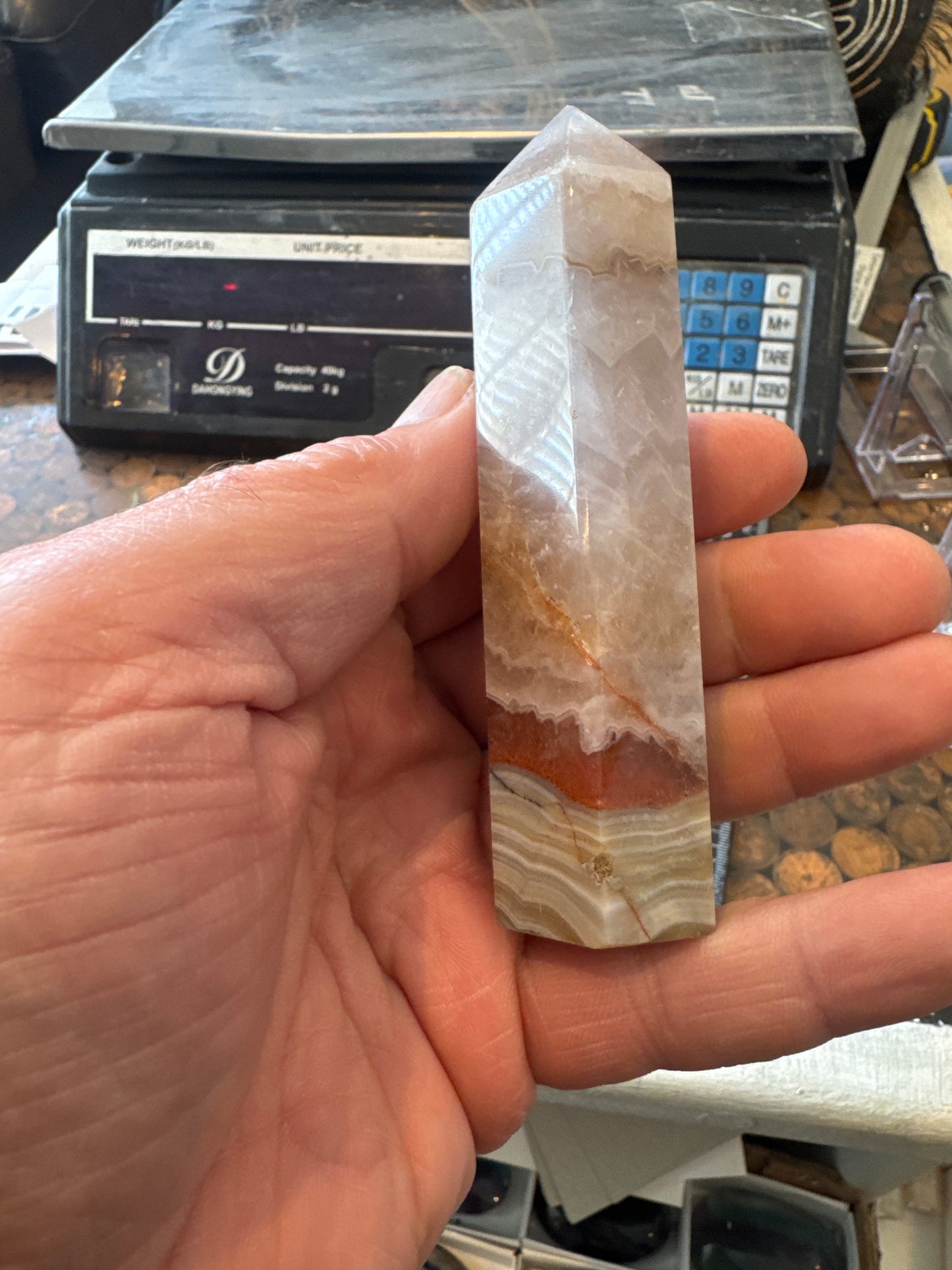 Agate with amethyst tower 176 grams DBR2#5