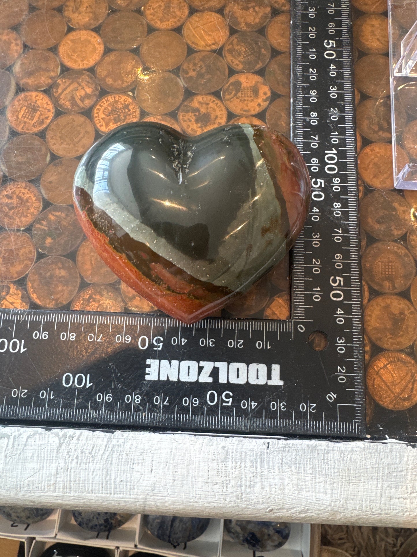 Polychrome Jasper Hand Carved Heart Madagascar 256 grams DBR5#6