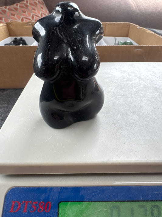Black Obsidian 8 cm 179 grams Goddess small chip on rear eby3#5
