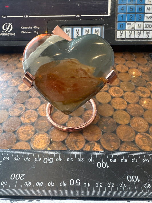 Polychrome Jasper Hand Carved Heart Madagascar 166 grams DBR5#7