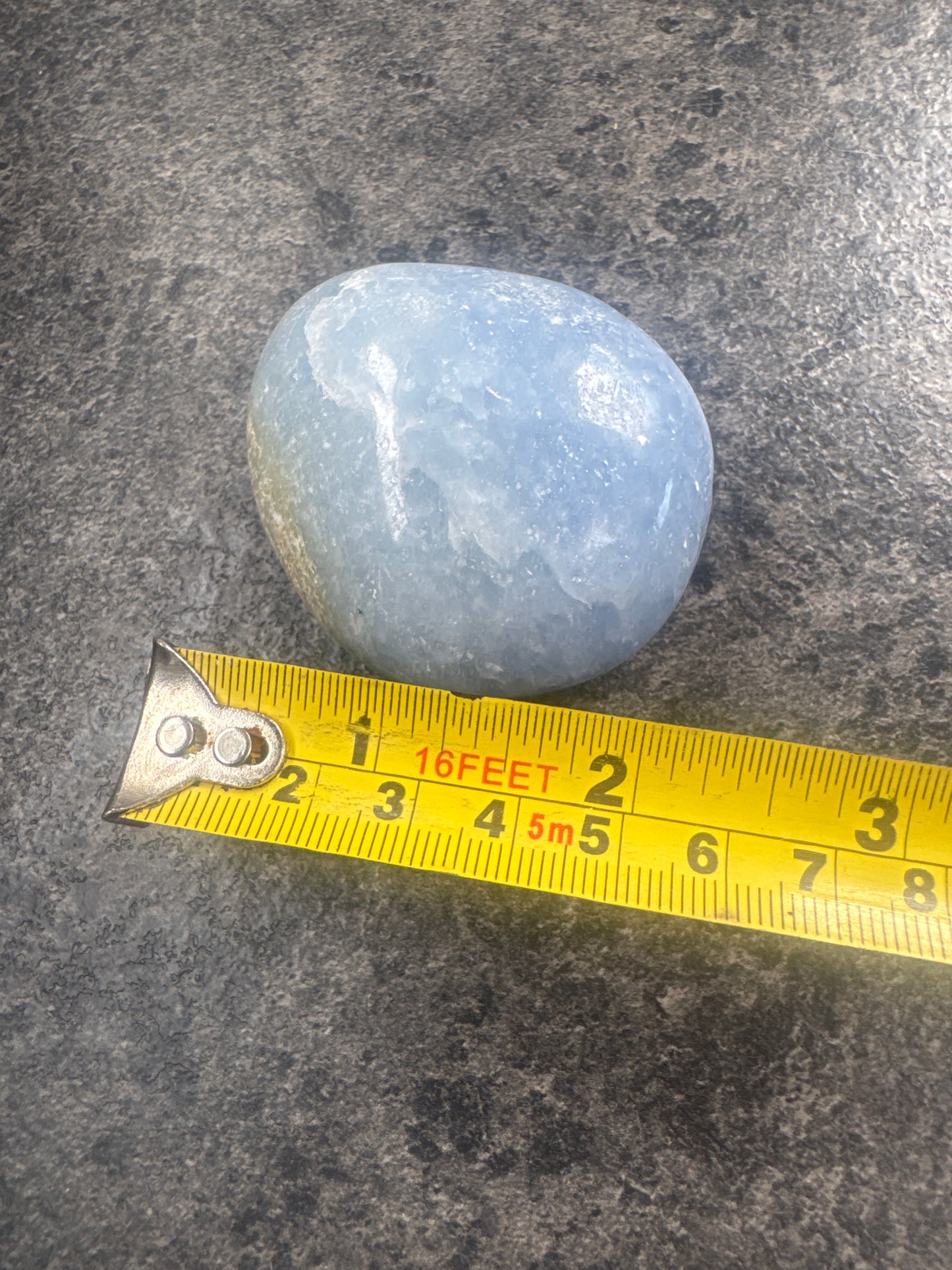 Blue Calcite Palmstone — Soft, Calming, Natural Mineral 115 grams EBY2#15