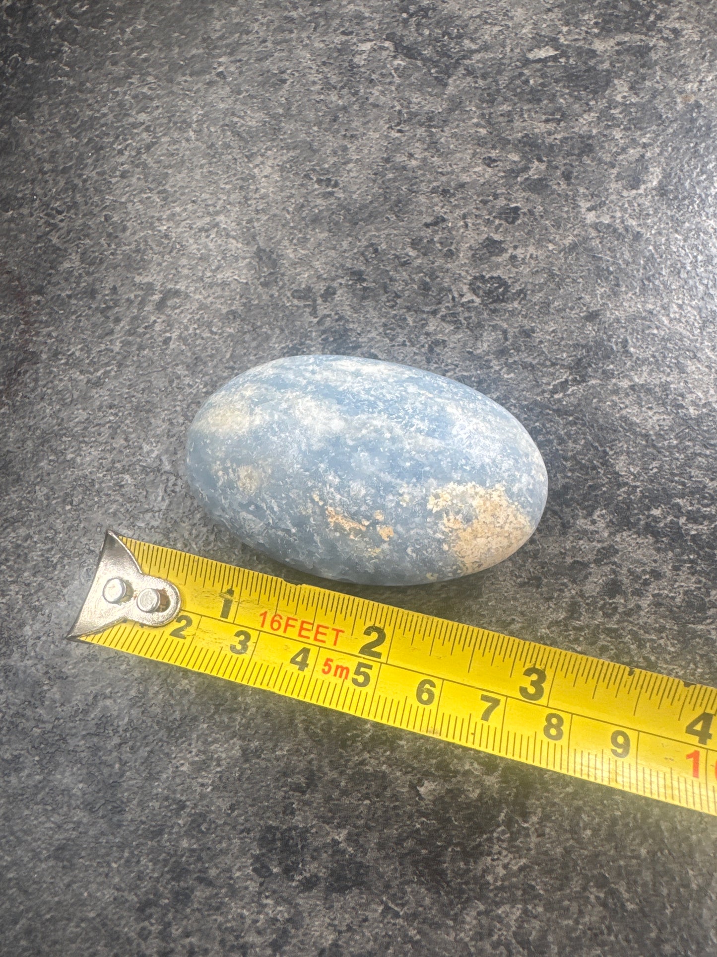 Blue Calcite Palmstone — Soft, Calming, Natural Mineral 103 grams EBY2#13