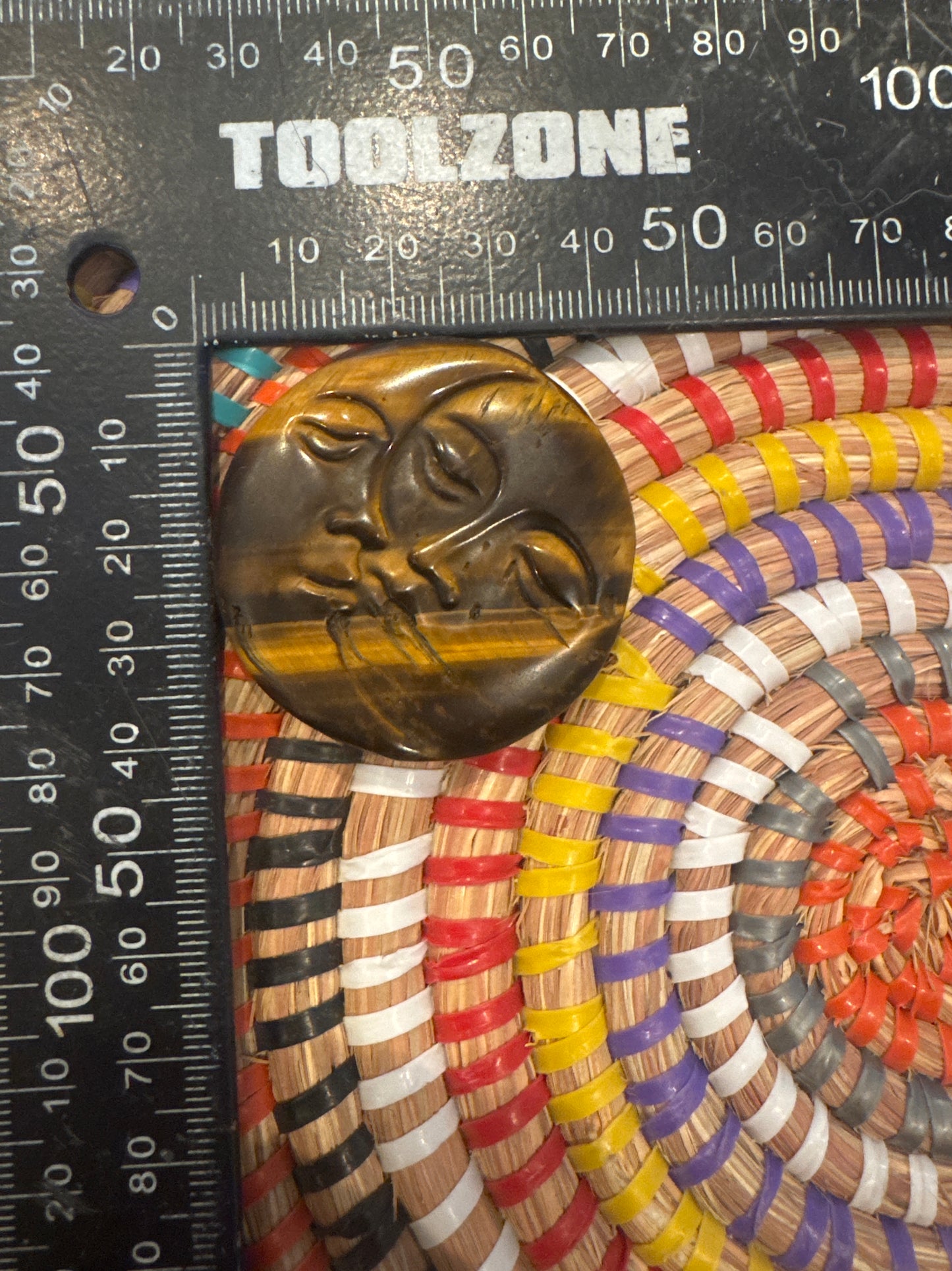 Tiger’s Eye Sun & Moon Carving – Protective Celestial Crystal WS1-6