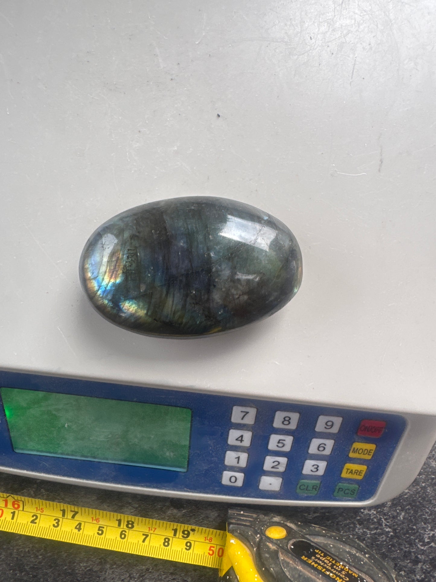 Labradorite Palmstone — Natural Flash & Protective Energy 95 grams EBY2#7