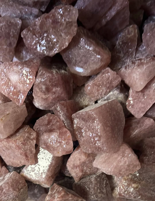 1kg Strawberry Quartz Rough – 20–40 mm Tumbling Grade