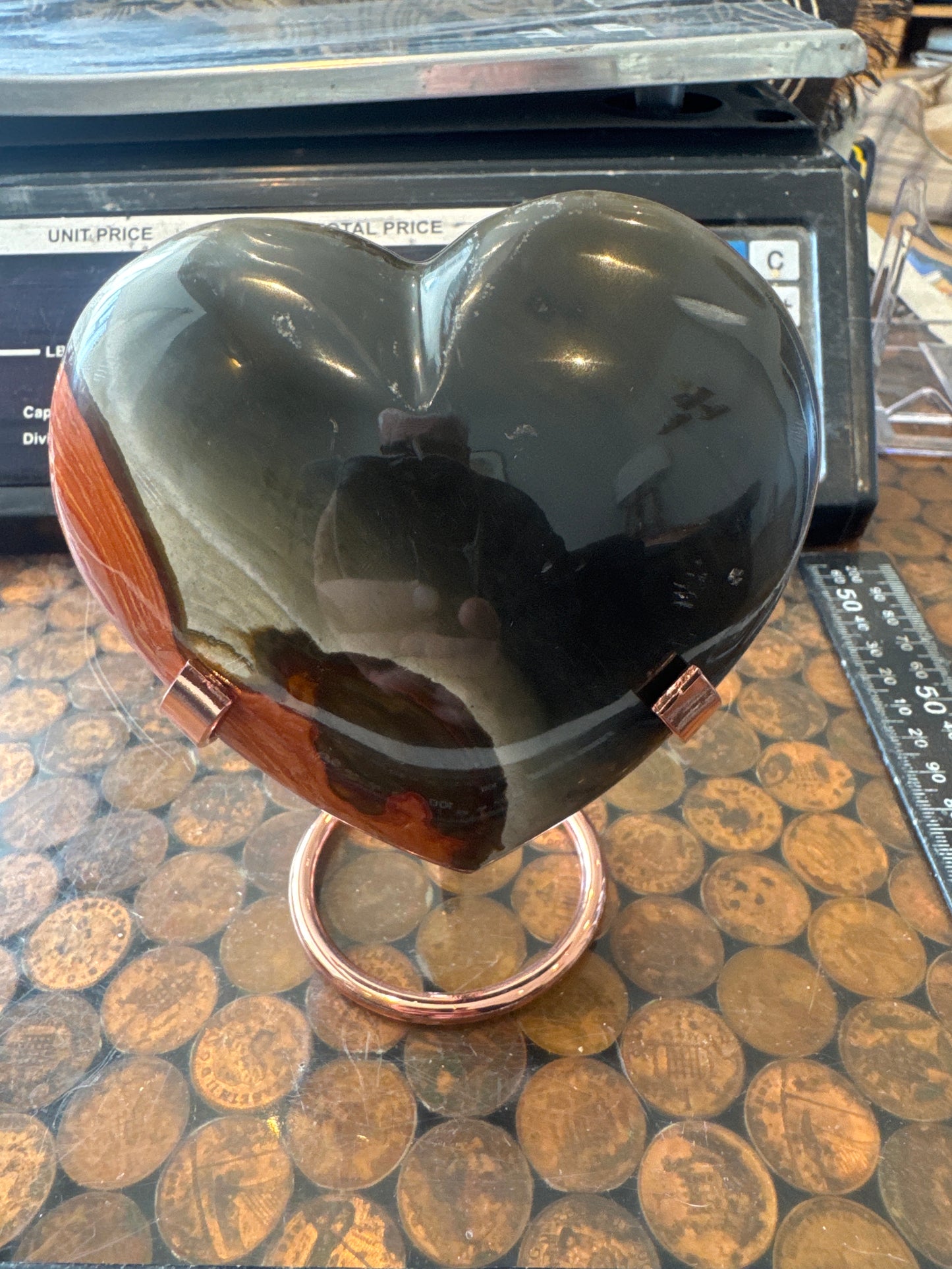 Polychrome Jasper Hand Carved Heart Madagascar 486 grams DBR5#4