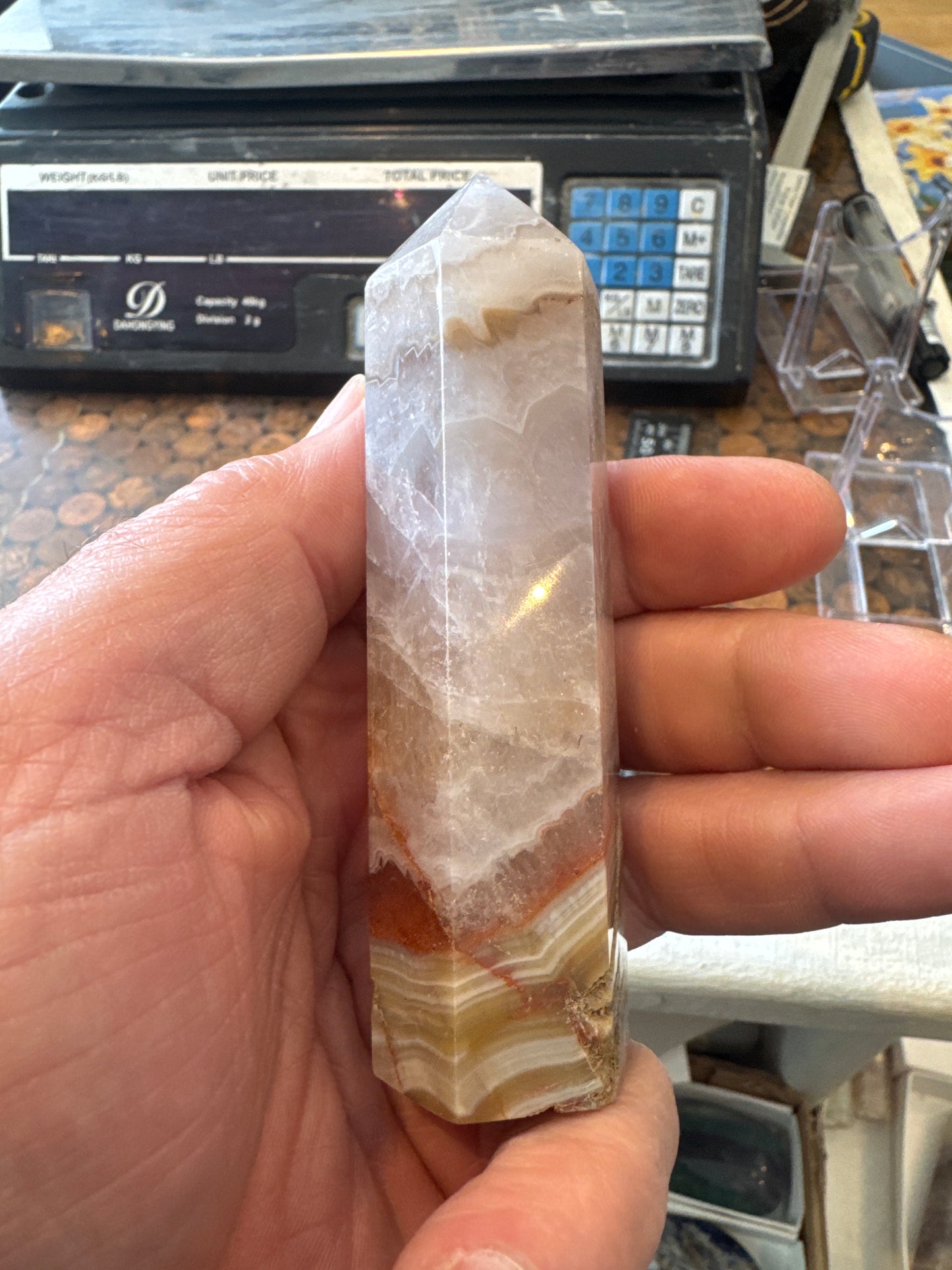 Agate with amethyst tower 176 grams DBR2#5