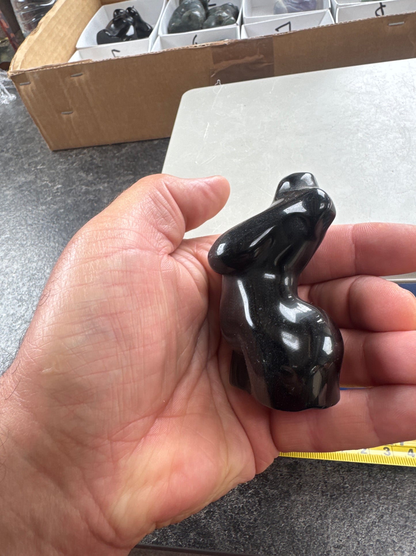Black Obsidian 8 cm 179 grams Goddess small chip on rear eby3#5