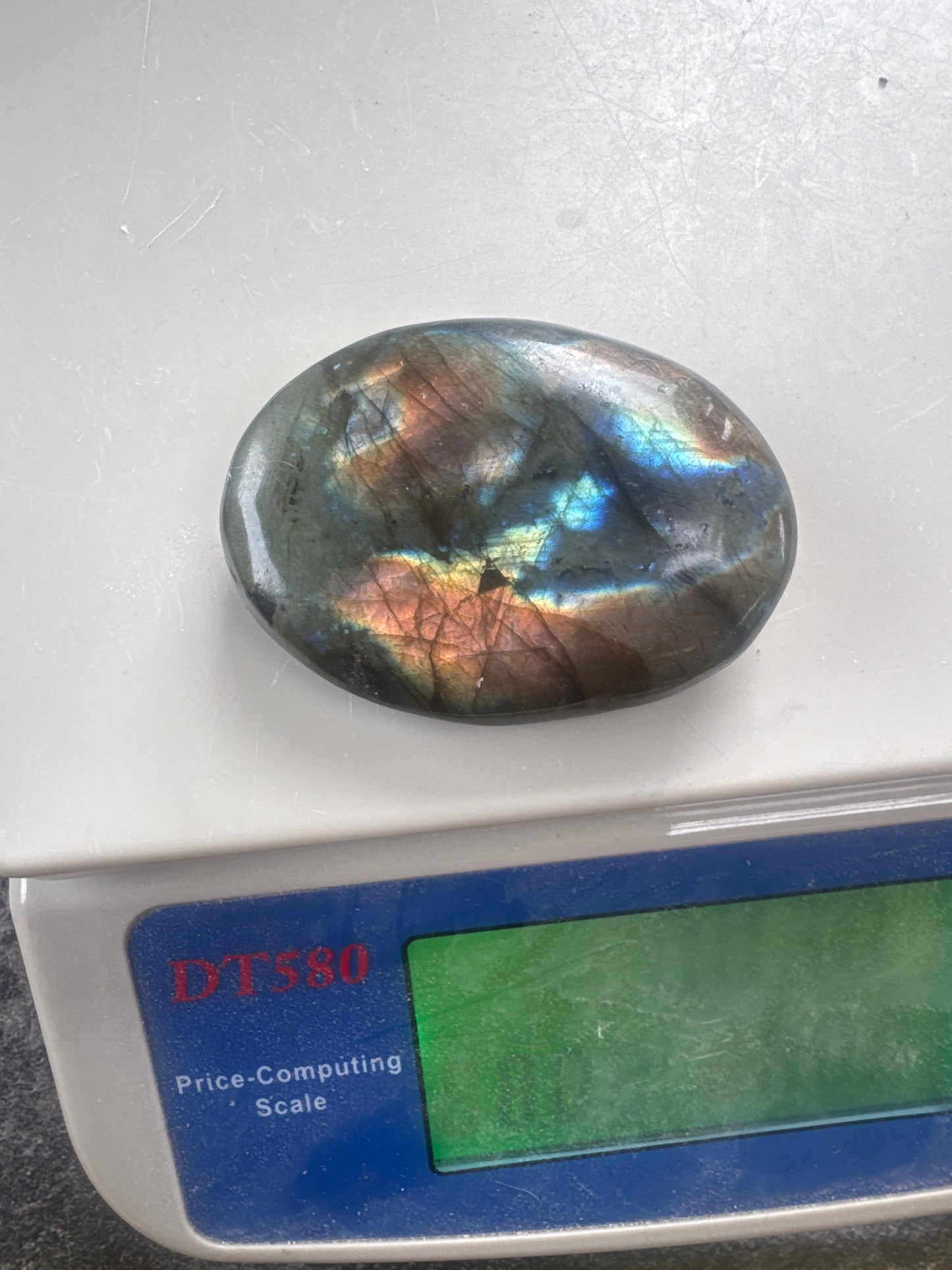 Labradorite Palmstone — Natural Flash & Protective Energy 70 grams EBY2#5