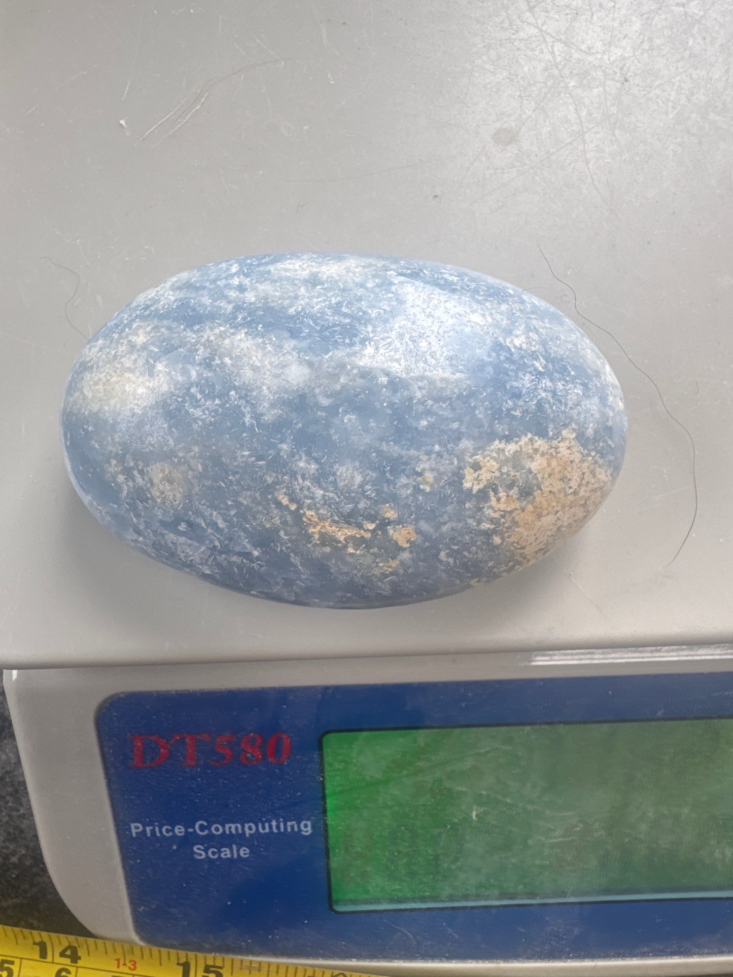 Blue Calcite Palmstone — Soft, Calming, Natural Mineral 103 grams EBY2#13