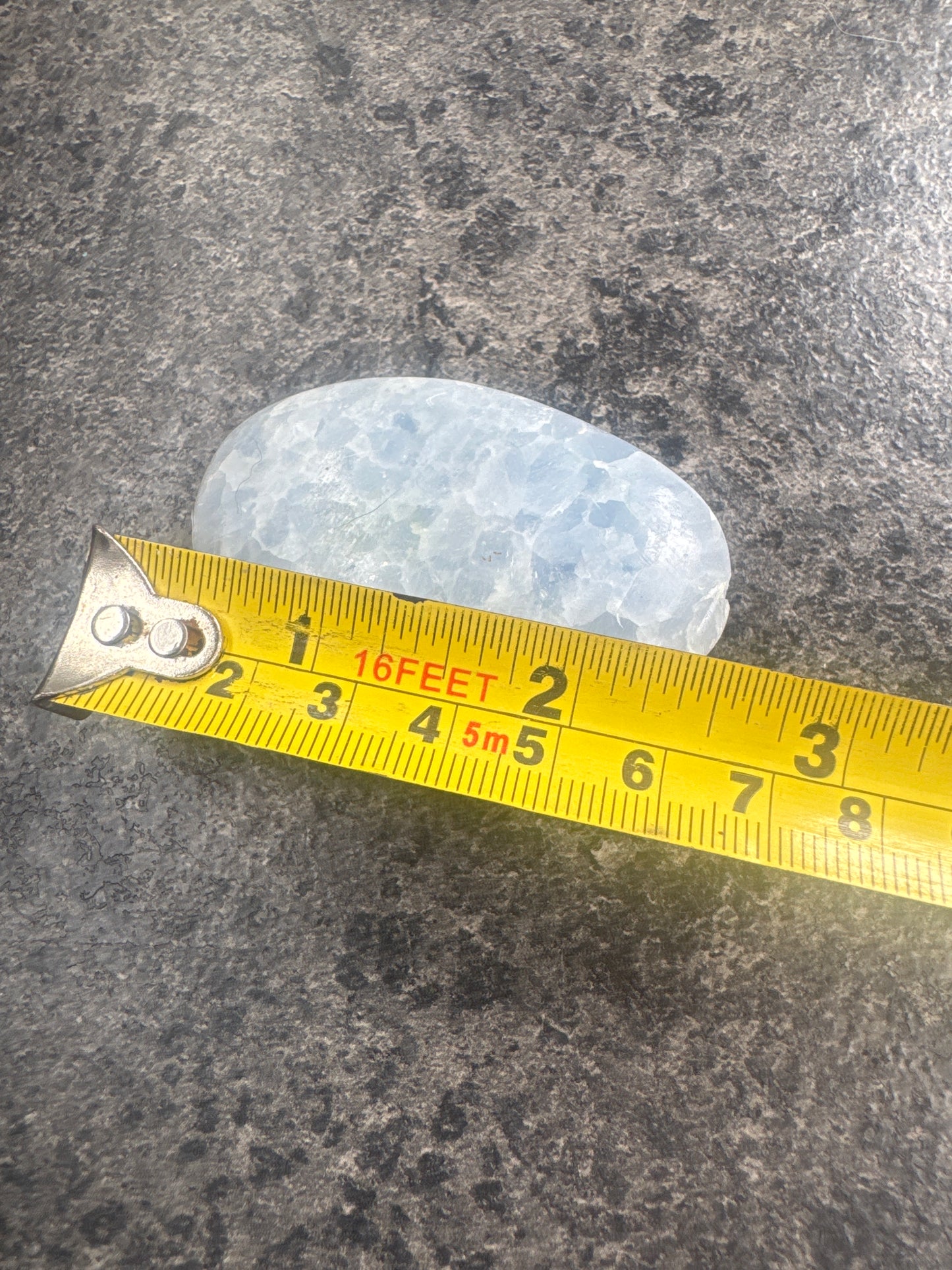 Blue Calcite Palmstone — Soft, Calming, Natural Mineral 56 grams EBY2#14