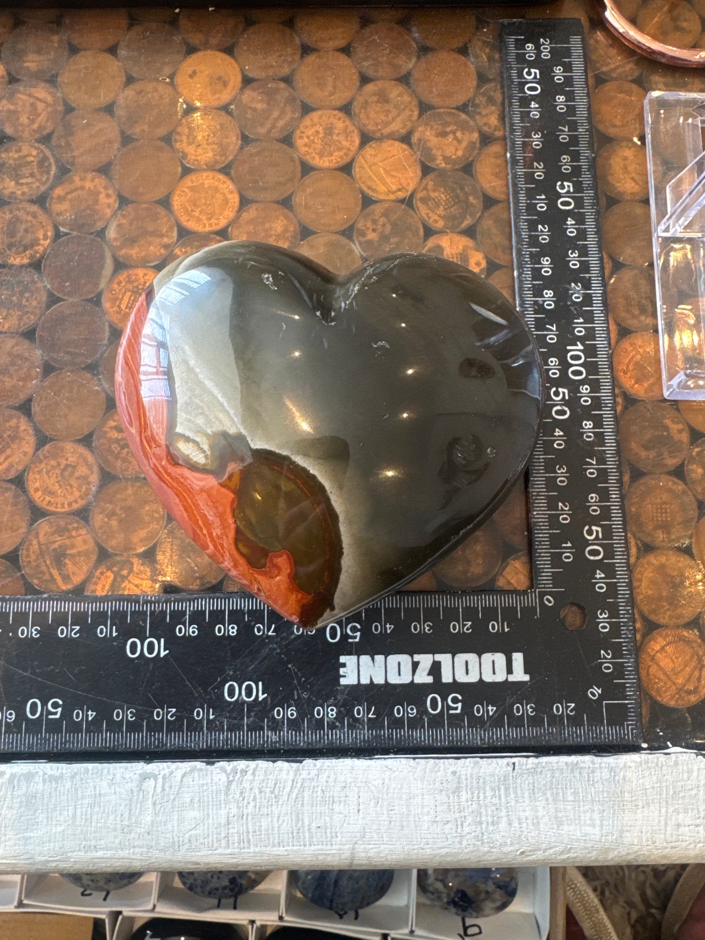 Polychrome Jasper Hand Carved Heart Madagascar 486 grams DBR5#4