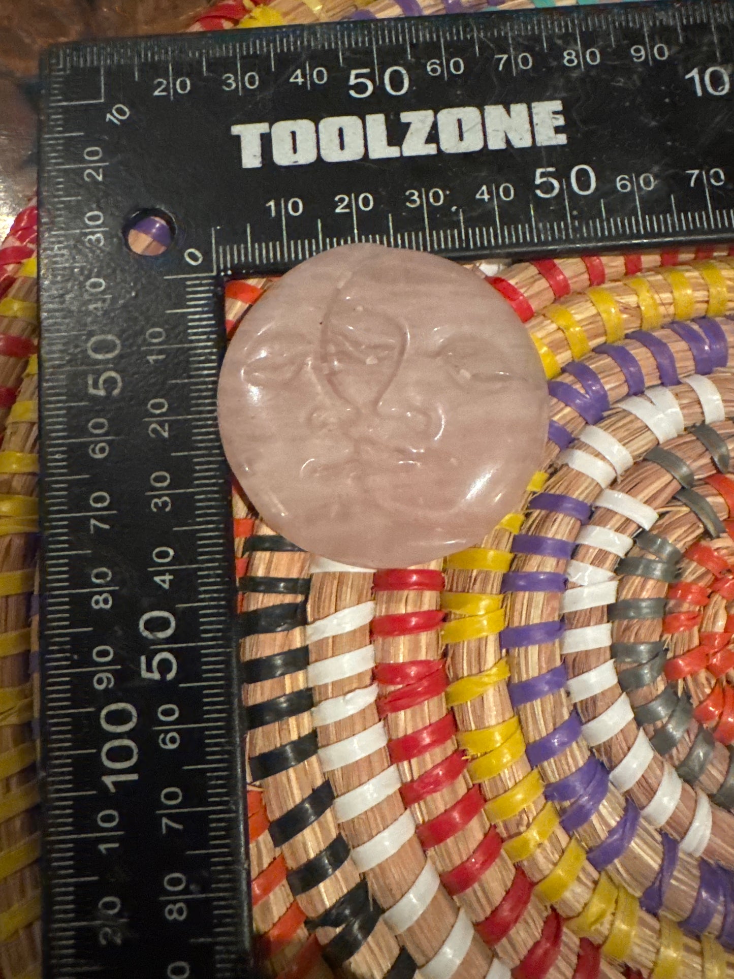 🌞🌜 Rose Quartz Sun & Moon Carving – Celestial Love & Gentle Heart Energy.WS1-17