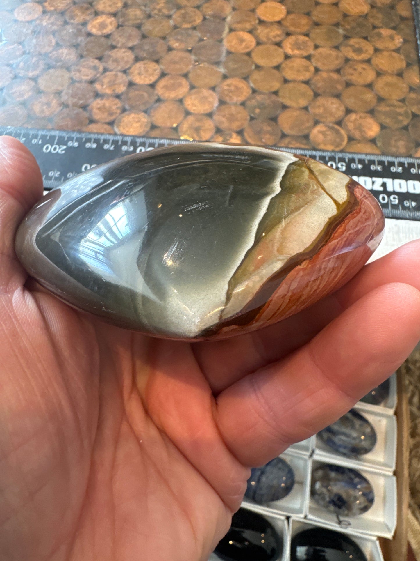 Polychrome Jasper Hand Carved Heart Madagascar 486 grams DBR5#4