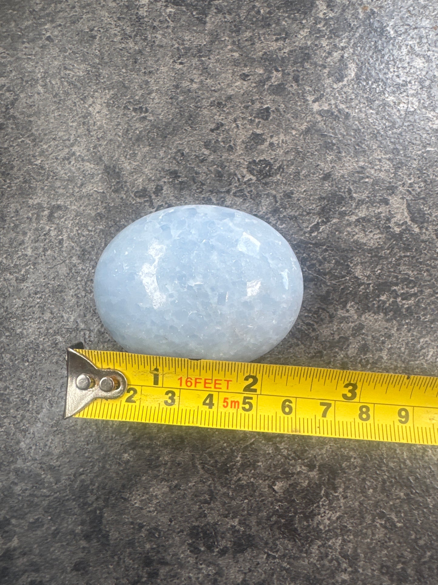 Blue Calcite Palmstone — Soft, Calming, Natural Mineral 123 grams EBY2#16