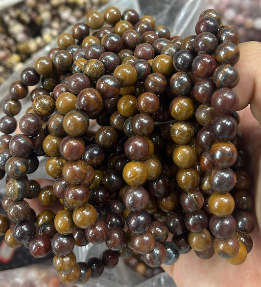 Tiger Iron 8mm Bead Bracelet – Grounding Energy & Natural Strength