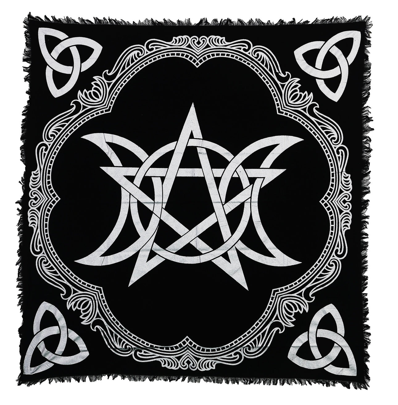 Silver pentagram triple moon