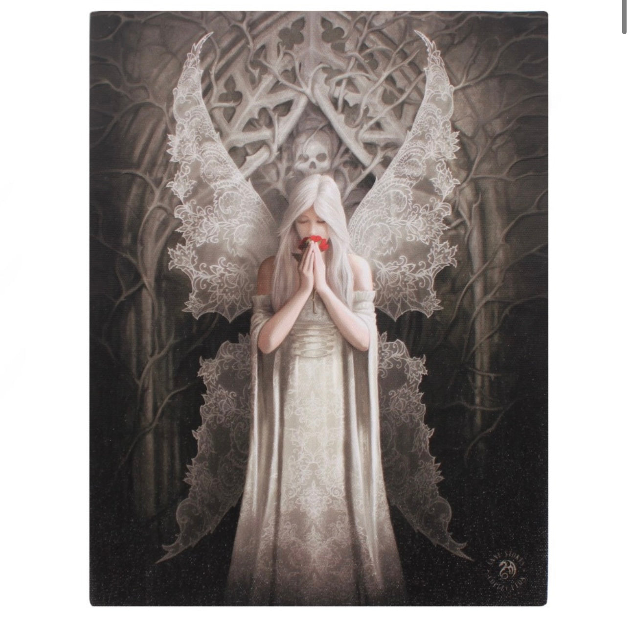 19X25CM ONLY LOVE REMAINS CANVAS PLAQUE BY ANNE STOKES