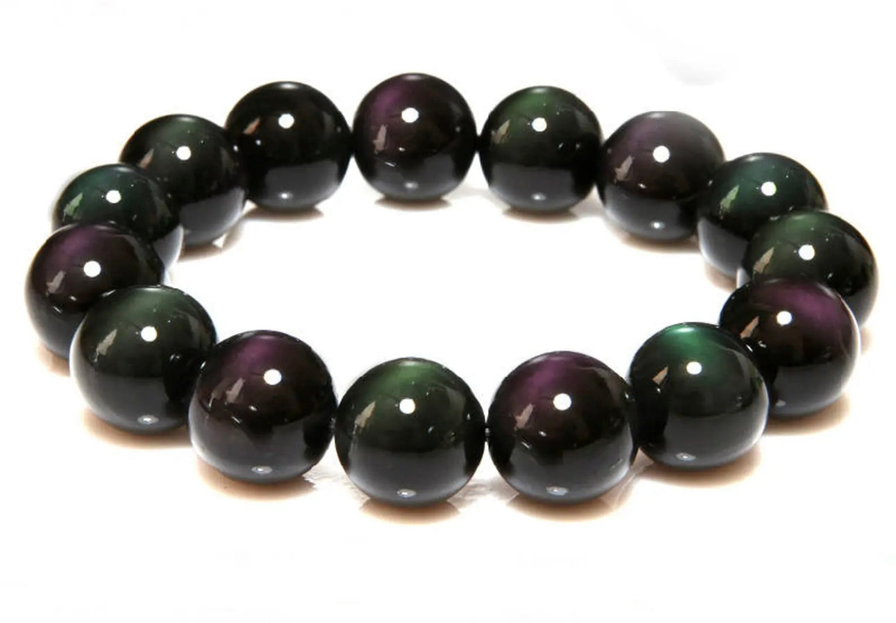 Rainbow obsidian 8mm bead bracelet